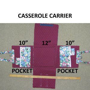 Casserole Carrier Floral w/pockets, pot holders, pretty! - handmade NEW